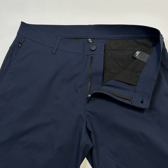 Public Rec Pants Mens 32x34 Navy Blue Performance Slim Tapered Stretch Golf Work - Picture 7 of 13